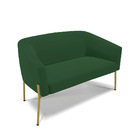 Namoradeira E 2 Poltronas Pé De Ferro Dourado Stella Veludo D