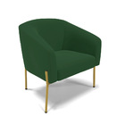 Namoradeira E 2 Poltronas Pé De Ferro Dourado Stella Veludo D