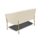 Namoradeira E 2 Poltronas Pé De Ferro Dourado Stella Veludo D