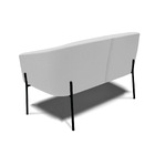 Namoradeira E 2 Poltronas Pé De Ferro Preto Stella Linho Cinz