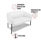 Namoradeira E 2 Poltronas Pé De Ferro Preto Stella Sintético