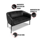 Namoradeira E 2 Poltronas Pé De Ferro Preto Stella Sintético