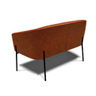 Namoradeira E 2 Poltronas Pé De Ferro Preto Stella Sintético