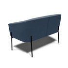 Namoradeira E 2 Poltronas Pé De Ferro Preto Stella Suede Azul