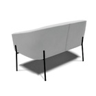 Namoradeira E 2 Poltronas Pé De Ferro Preto Stella Suede D03