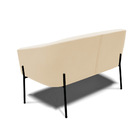 Namoradeira E 2 Poltronas Pé De Ferro Preto Stella Suede D03