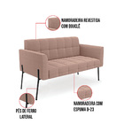 Namoradeira E 2 Poltronas Pé De Ferro Pto Elisa Bouclê D03 -