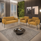 Namoradeira E 2 Poltronas Pé De Ferro Pto Elisa Bouclê Mostar