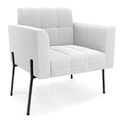 Namoradeira E 2 Poltronas Pé De Ferro Pto Elisa Bouclê Off Wh