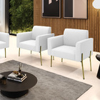 Namoradeira E 2 Poltronas Pé Ferro Dourado Marisa Bouclê D03