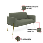 Namoradeira E 2 Poltronas Pé Ferro Dourado Marisa Bouclê D03