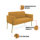 Namoradeira E 2 Poltronas Pé Ferro Dourado Marisa Bouclê Most