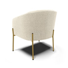 Namoradeira E 2 Poltronas Pé Ferro Dourado Stella Bouclê Bege