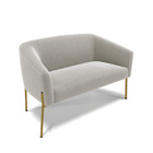 Namoradeira E 2 Poltronas Pé Ferro Dourado Stella Bouclê D03