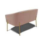 Namoradeira E 2 Poltronas Pé Ferro Dourado Stella Bouclê D03