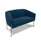 Namoradeira E 2 Poltronas Pé Ferro Dourado Stella Bouclê D03