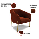 Namoradeira E 2 Poltronas Pé Ferro Dourado Stella Bouclê Terr