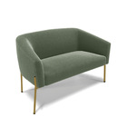 Namoradeira E 2 Poltronas Pé Ferro Dourado Stella Bouclê Verd