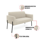 Namoradeira E 2 Poltronas Pé Ferro Preto Marisa Bouclê - Bege