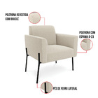 Namoradeira E 2 Poltronas Pé Ferro Preto Marisa Bouclê - Bege