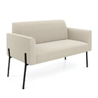 Namoradeira E 2 Poltronas Pé Ferro Preto Marisa Bouclê - Bege