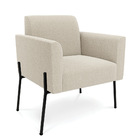 Namoradeira E 2 Poltronas Pé Ferro Preto Marisa Bouclê - Bege