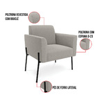 Namoradeira E 2 Poltronas Pé Ferro Preto Marisa Bouclê - Cinza