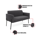 Namoradeira E 2 Poltronas Pé Ferro Preto Marisa Bouclê Grafit