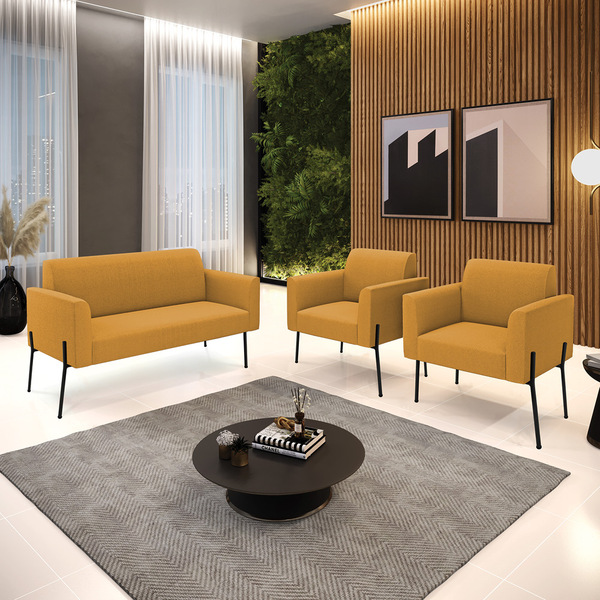 Namoradeira E 2 Poltronas Pé Ferro Preto Marisa Bouclê - Most