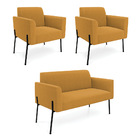 Namoradeira E 2 Poltronas Pé Ferro Preto Marisa Bouclê - Most