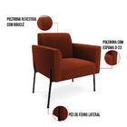 Namoradeira E 2 Poltronas Pé Ferro Preto Marisa Bouclê Terra