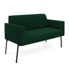 Namoradeira E 2 Poltronas Pé Ferro Preto Marisa Bouclê Verde