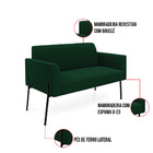 Namoradeira E 2 Poltronas Pé Ferro Preto Marisa Bouclê Verde