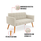 Namoradeira E 2 Poltronas Pé Palito Castanho Elisa Bouclê Beg