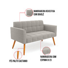 Namoradeira E 2 Poltronas Pé Palito Castanho Elisa Bouclê D03