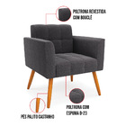 Namoradeira E 2 Poltronas Pé Palito Castanho Elisa Bouclê D03