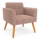 Namoradeira E 2 Poltronas Pé Palito Castanho Elisa Bouclê D03