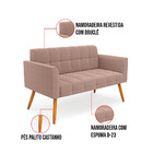 Namoradeira E 2 Poltronas Pé Palito Castanho Elisa Bouclê D03