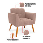 Namoradeira E 2 Poltronas Pé Palito Castanho Elisa Bouclê D03