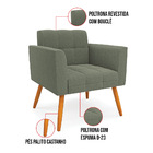 Namoradeira E 2 Poltronas Pé Palito Castanho Elisa Bouclê D03