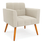 Namoradeira E 2 Poltronas Pé Palito Castanho Elisa Bouclê D03