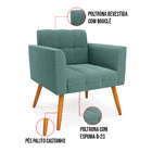 Namoradeira E 2 Poltronas Pé Palito Castanho Elisa Bouclê D03