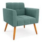 Namoradeira E 2 Poltronas Pé Palito Castanho Elisa Bouclê D03