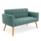 Namoradeira E 2 Poltronas Pé Palito Castanho Elisa Bouclê D03