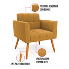 Namoradeira E 2 Poltronas Pé Palito Castanho Elisa Bouclê Mos