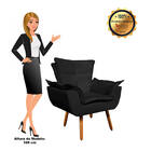 Namoradeira E 2 Poltronas Pé Palito Castanho Opala Suede D03