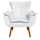 Namoradeira E 2 Poltronas Pé Palito Castanho Opala Suede D03