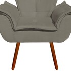 Namoradeira E 2 Poltronas Pé Palito Castanho Opala Suede Marr