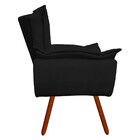 Namoradeira E 2 Poltronas Pé Palito Castanho Opala Suede Pret