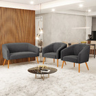 Namoradeira E 2 Poltronas Pé Palito Castanho Stella Bouclê D0